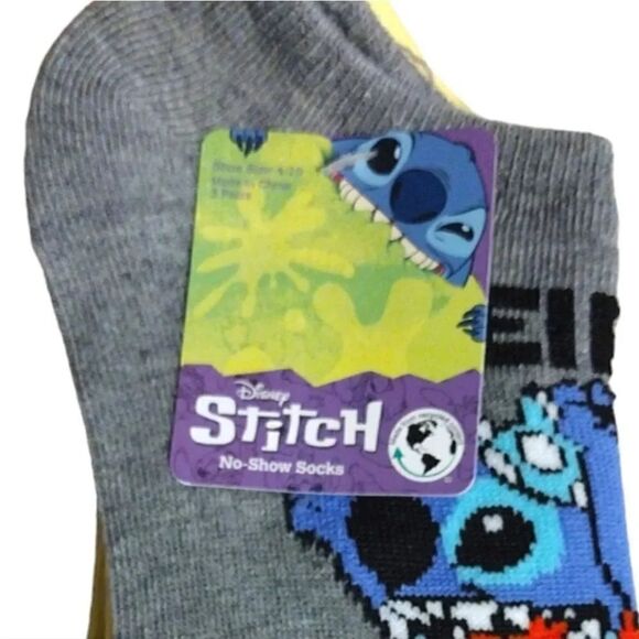 Disney STITCH Colorful Water Bottle and 3 Pairs No Show Socks Bundle NWT - Picture 10 of 16